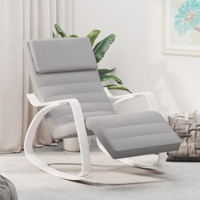 Chaise à bascule Gris clair Tissu – Image 1