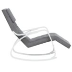 Chaise à bascule Gris foncé Tissu – Image 2