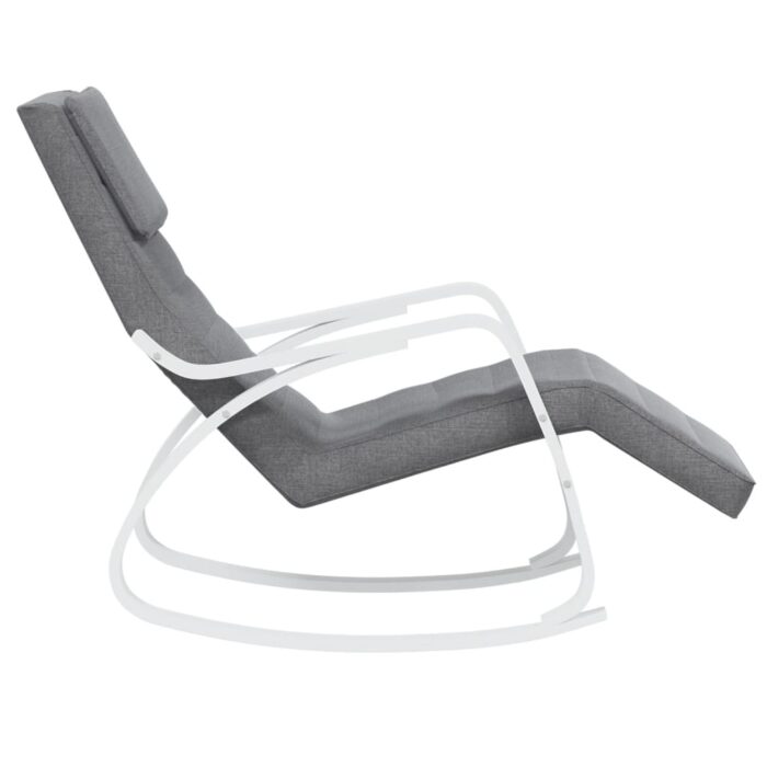 Chaise à bascule Gris foncé Tissu – Image 2