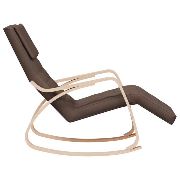 Chaise à bascule Marron foncé Tissu – Image 2