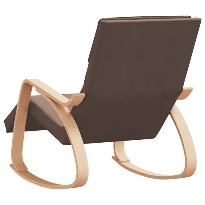 Chaise à bascule Marron foncé Tissu – Image 3