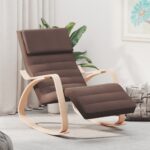 Chaise à bascule Marron foncé Tissu