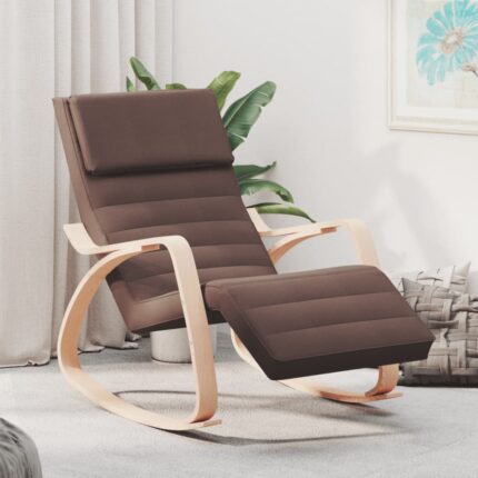 Chaise à bascule Marron foncé Tissu