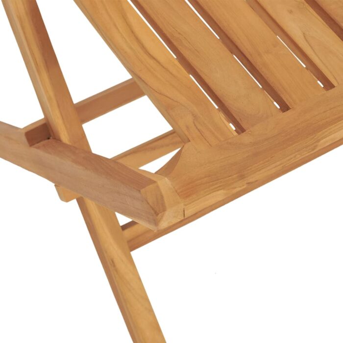 Chaises de jardin pliantes lot de 6 47x47x89cm bois massif teck – Image 2