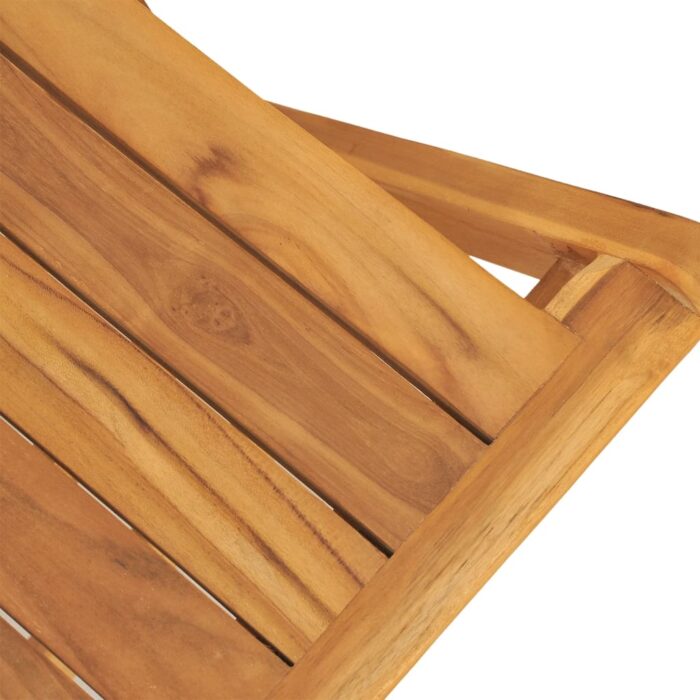 Chaises de jardin pliantes lot de 4 47x61x90cm bois massif teck – Image 2