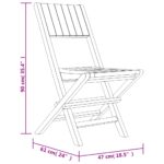 Chaises de jardin pliantes lot de 4 47x61x90cm bois massif teck – Image 3