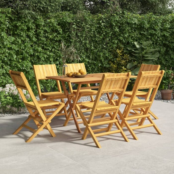 Chaises de jardin pliantes lot de 6 47x61x90cm bois massif teck – Image 1