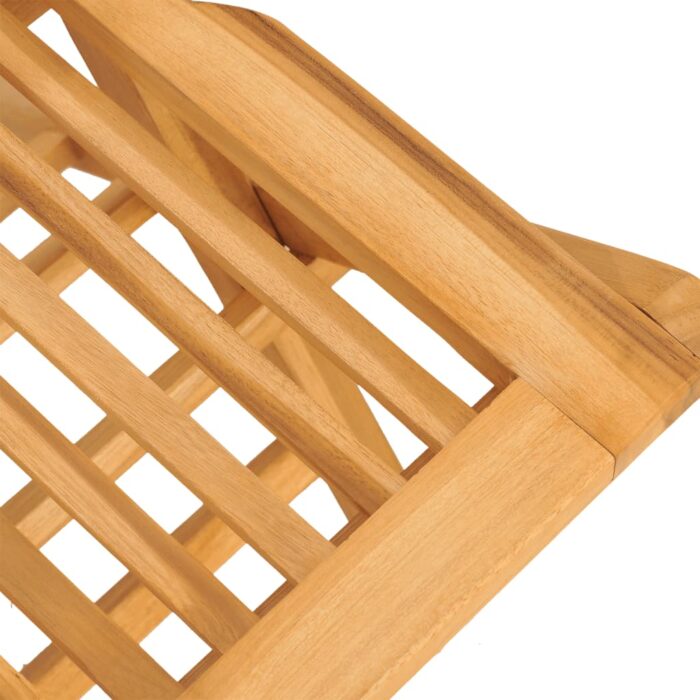 Chaises de jardin pliantes lot de 4 47x62x90cm bois massif teck – Image 2