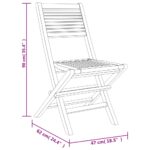 Chaises de jardin pliantes lot de 4 47x62x90cm bois massif teck – Image 3