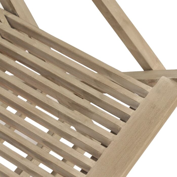 Chaises de jardin pliantes lot de 4 gris 56x61x89 cm bois teck – Image 2