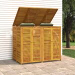 Abri à poubelle double 140x89x117 cm bois massif d'acacia – Image 2