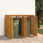 Abri à poubelle double 140x89x117 cm bois massif d'acacia – Image 3