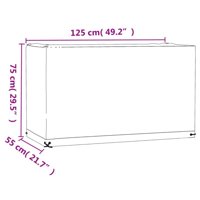 Housses salon de jardin 2pcs 8œillets 125x55x75cm rectangulaire – Image 8