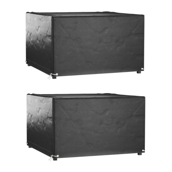 Housses de salon de jardin 2 pcs 8 œillets 132x132x80 cm carré – Image 1