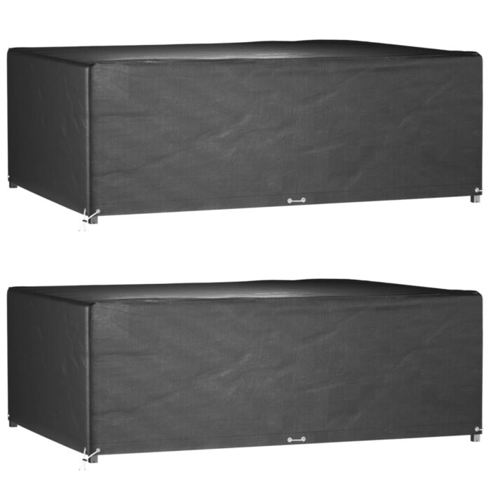 Housses de salon de jardin 2 pcs 12 œillets rectangulaire – Image 1