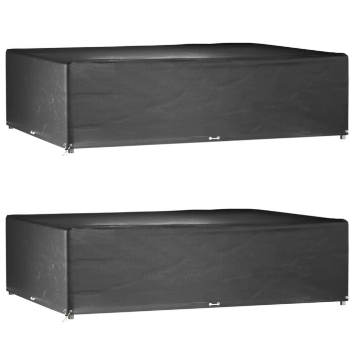 Housses de salon de jardin 2 pcs 16 œillets rectangulaire – Image 1