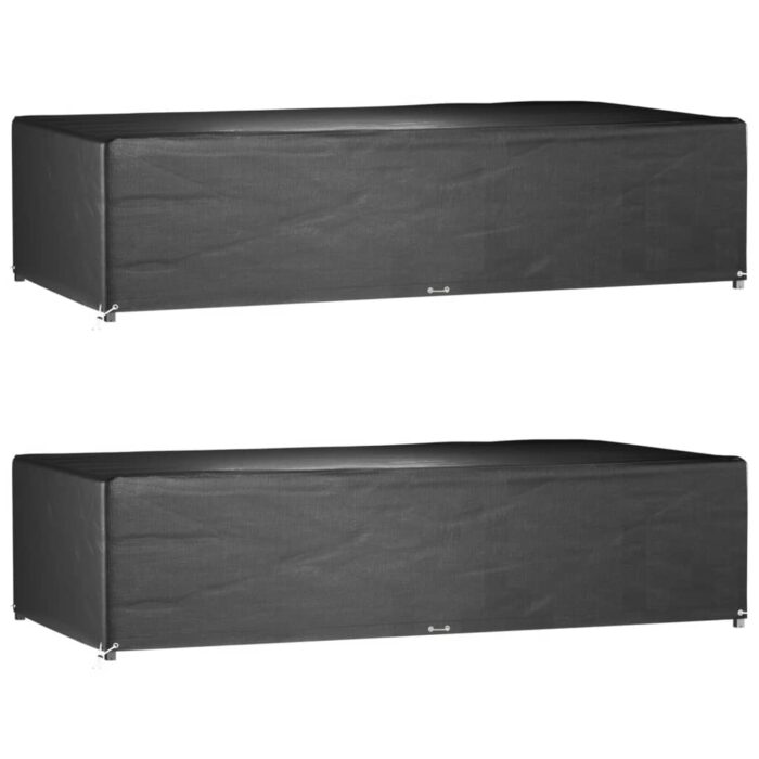 Housses de salon de jardin 2 pcs 12 œillets rectangulaire – Image 1