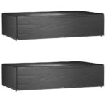 Housses de salon de jardin 2 pcs 12 œillets rectangulaire