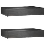 Housses de salon de jardin 2 pcs 16 œillets rectangulaire