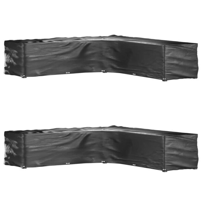 Housses de salon de jardin en forme de L 2 pcs 20 œillets – Image 1