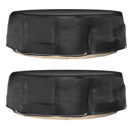 Housses pour salon îlot 2 pcs 10 œillets Ø236x67 cm rond