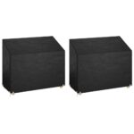 Housses de banc de jardin 2 pcs 8 œillets 160x70x70/88 cm PE