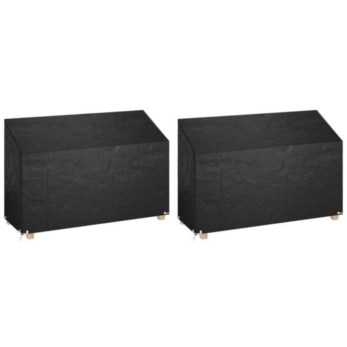 Housses de banc de jardin 2 pcs 8 œillets 190x70x70/88 cm PE – Image 1