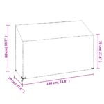 Housses de banc de jardin 2 pcs 8 œillets 190x70x70/88 cm PE – Image 7