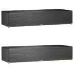 Housses pour chaise longue 2 pcs 12 œillets 205x75x40 cm PE