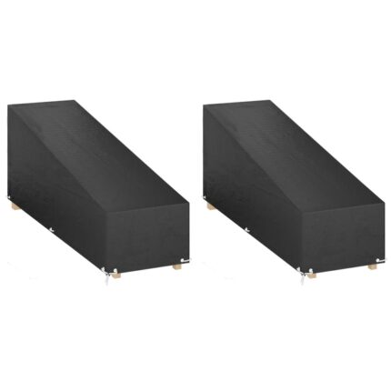 Housses pour chaise longue 2 pcs 12 œillets 205x75x40/70 cm PE