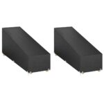 Housses pour chaise longue 2 pcs 12 œillets 200x65x35/60 cm PE