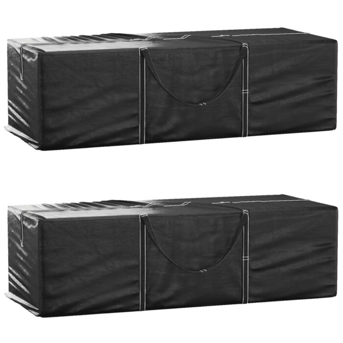Sacs de rangement pour coussins de jardin 2 pcs noir – Image 1