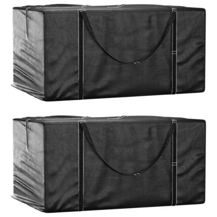 Sacs de rangement pour coussins de jardin 2 pcs noir