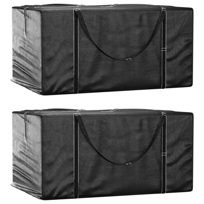 Sacs de rangement pour coussins de jardin 2 pcs noir – Image 1