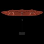 Parasol de jardin à double tête avec LED terre cuite 449x245 cm – Image 4