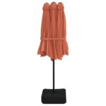Parasol de jardin à double tête avec LED terre cuite 449x245 cm – Image 5
