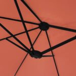 Parasol de jardin à double tête avec LED terre cuite 449x245 cm – Image 6