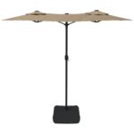 Parasol de jardin à double tête taupe 316x240 cm – Image 2