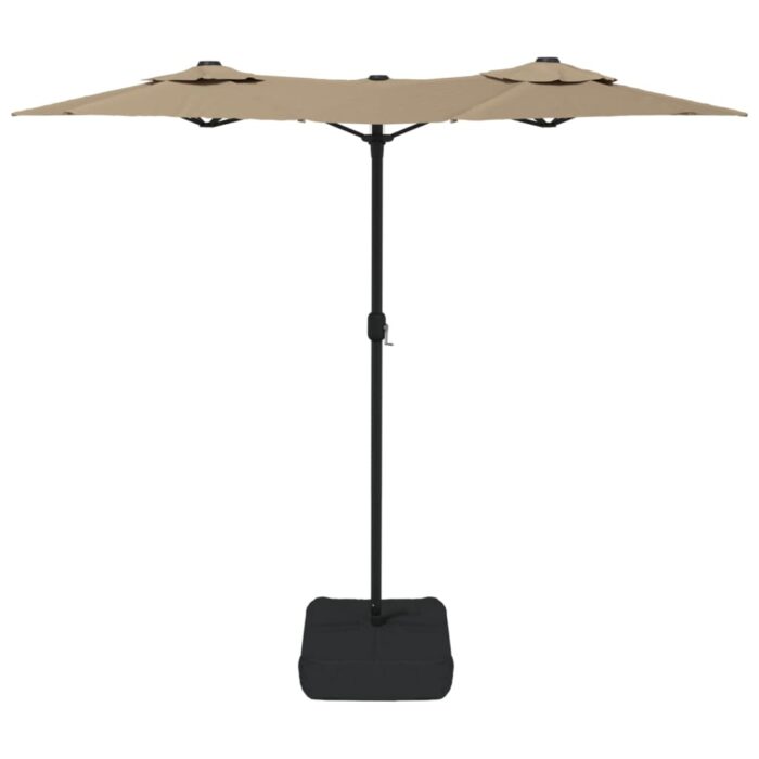 Parasol de jardin à double tête taupe 316x240 cm – Image 2
