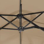 Parasol de jardin à double tête taupe 316x240 cm – Image 4