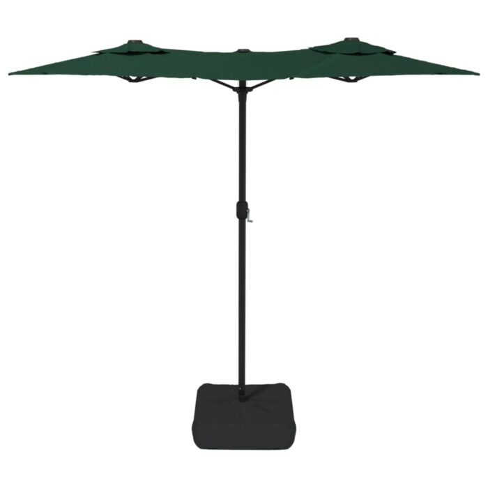 Parasol de jardin à double tête avec LED vert 316x240 cm – Image 3