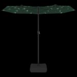Parasol de jardin à double tête avec LED vert 316x240 cm – Image 4