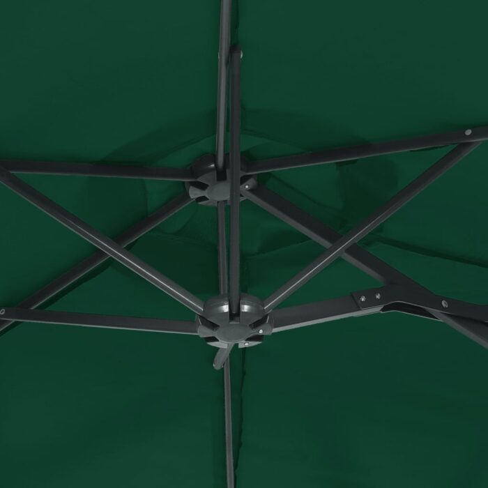Parasol de jardin à double tête avec LED vert 316x240 cm – Image 6