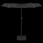 Parasol de jardin à double tête avec LED anthracite 316x240 cm – Image 4