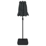 Parasol de jardin à double tête avec LED anthracite 316x240 cm – Image 5
