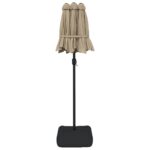 Parasol de jardin à double tête avec LED taupe 316x240 cm – Image 5