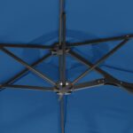 Parasol de jardin à double tête avec LED bleu azuré 316x240 cm – Image 6