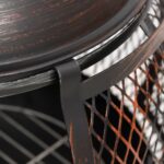 Poêle de jardin avec tisonnier 39x39x90 cm acier – Image 3