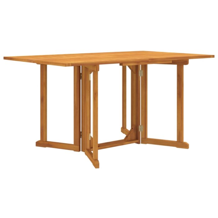 Table de jardin papillon pliante 150x90x75 cm bois massif teck – Image 1