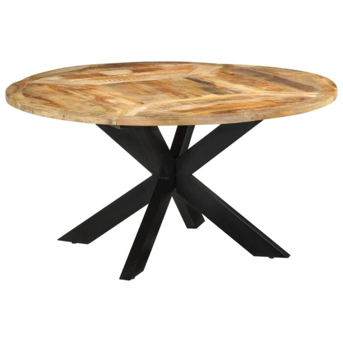 Table à dîner Ø150x76 cm bois de manguier massif brut – Image 11